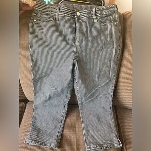 Striped Black&White Women's Jeans, St. John’s Bay, Statement pants, straight-leg